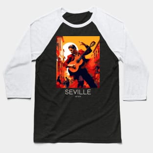 A Pop Art Travel Print of Seville - Spain Baseball T-Shirt